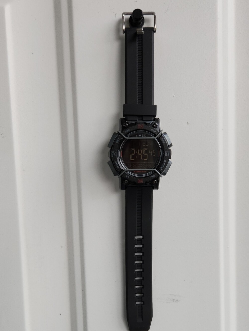 Timex Expedition Digital CAT World Time Watch 22mm Lug Black Silicone Band